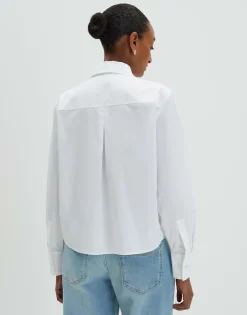 Cheap Langarmbluse ZANDRINA Loose aus Baumwollpopeline Blusen