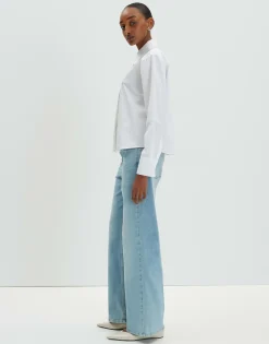 Cheap Langarmbluse ZANDRINA Loose aus Baumwollpopeline Blusen