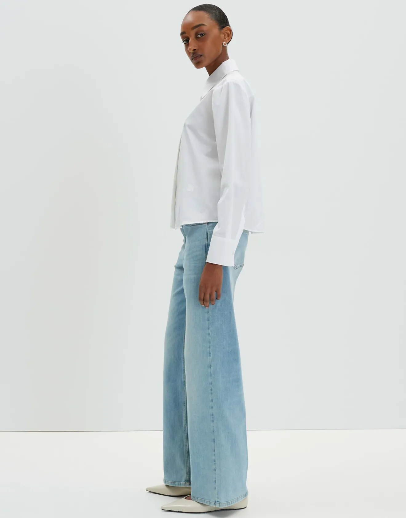 Cheap Langarmbluse ZANDRINA Loose aus Baumwollpopeline Blusen