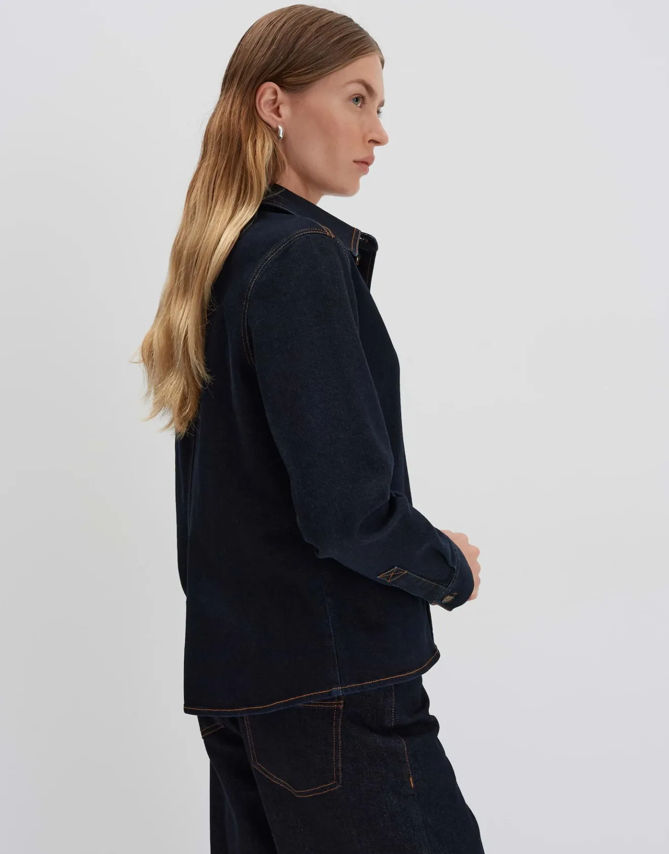 Hot Langarmbluse ZENIMA Slim aus elatischem Denim Blusen