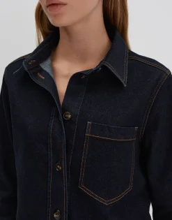 Hot Langarmbluse ZENIMA Slim aus elatischem Denim Blusen
