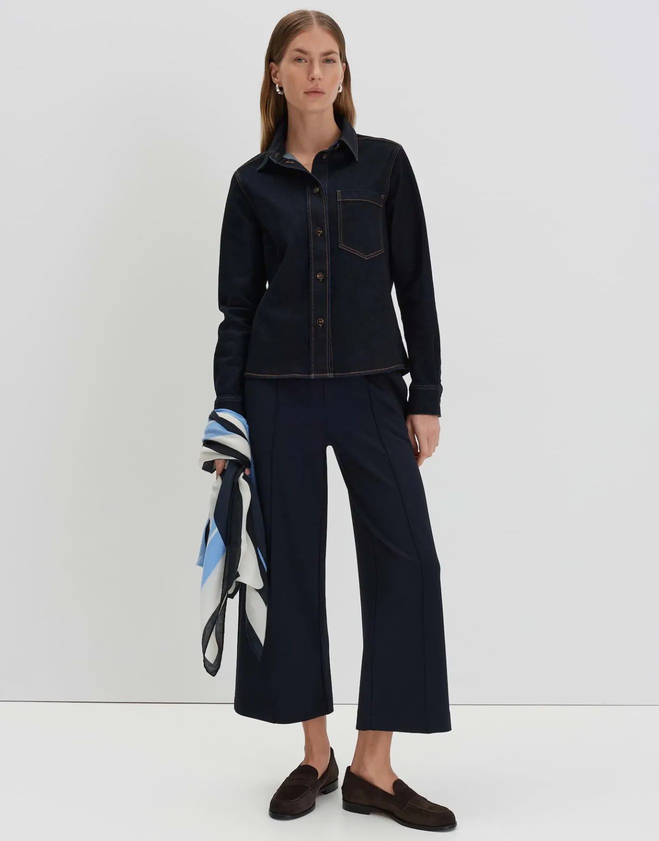 Hot Langarmbluse ZENIMA Slim aus elatischem Denim Blusen