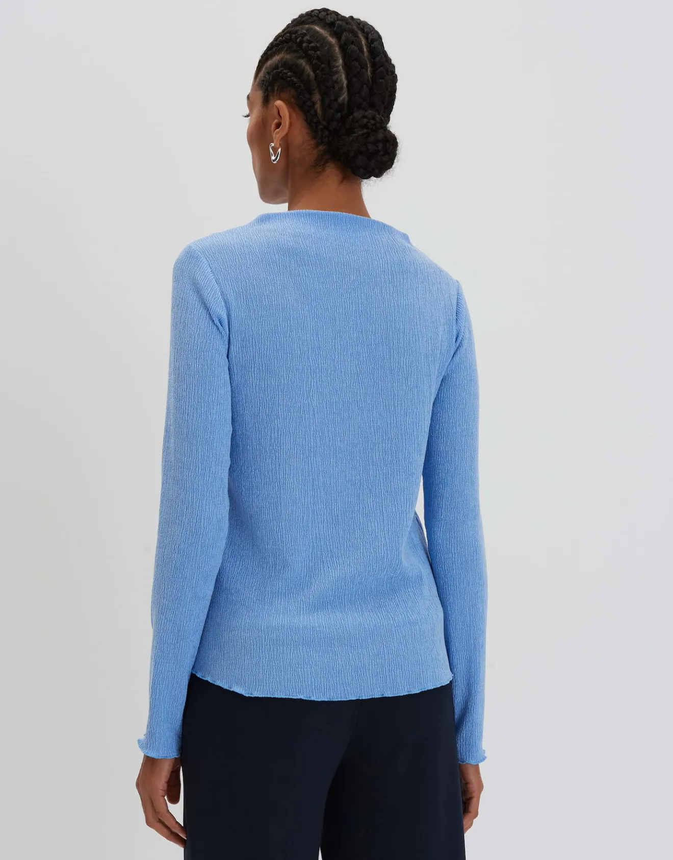 Discount Langarmshirt KELONI Slim aus Kreppstoff Shirts