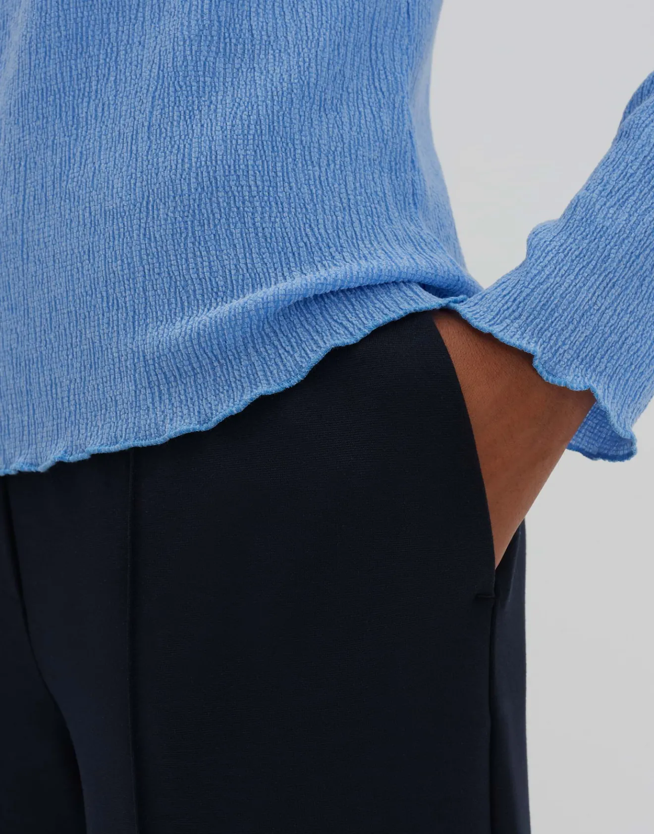 Discount Langarmshirt KELONI Slim aus Kreppstoff Shirts