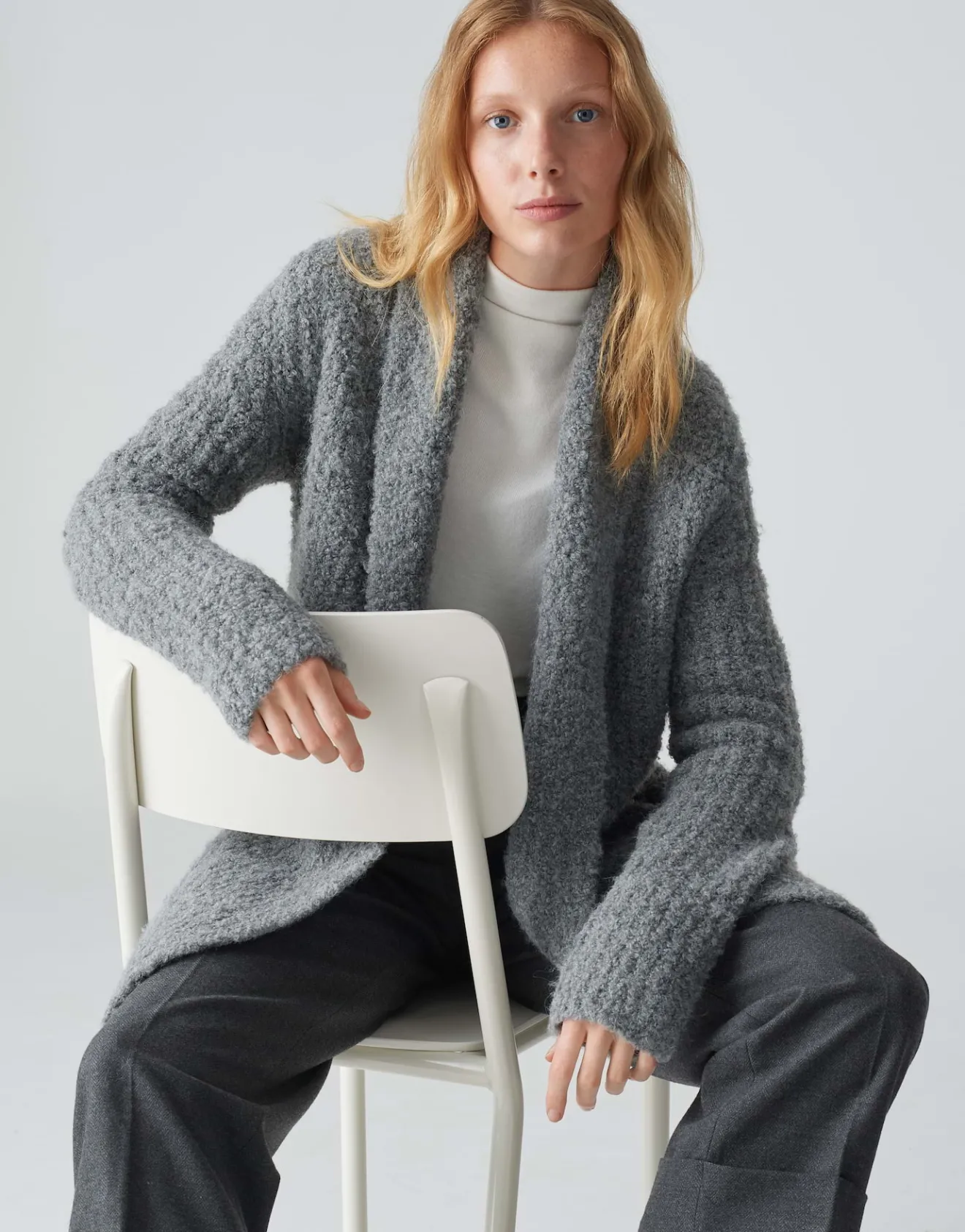 Flash Sale Long Cardigan DULINA Loose aus weichem Bouclé Strick Strick