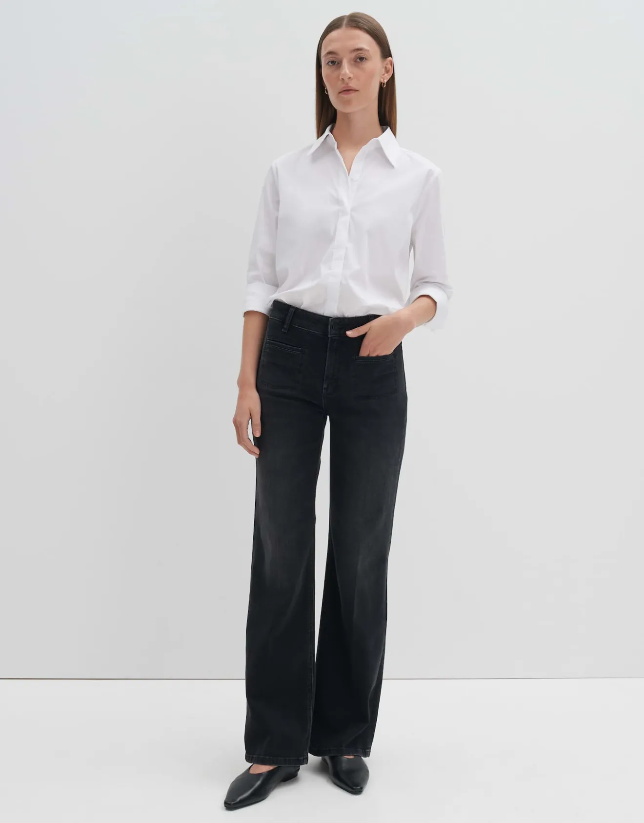 Hot Long Flared Jeans CARIE FRENCH aus stretchigem BCI Cotton Mix Hosen|Jeans
