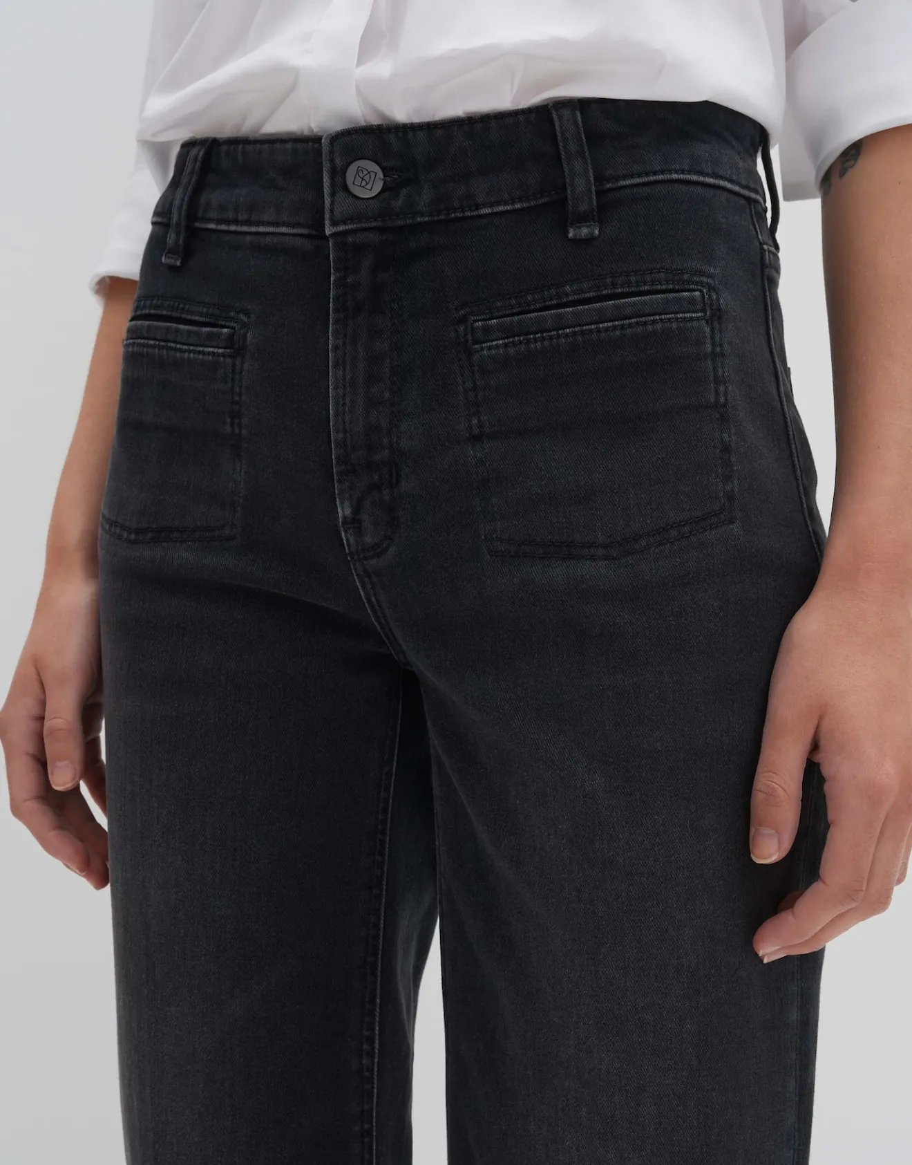 Hot Long Flared Jeans CARIE FRENCH aus stretchigem BCI Cotton Mix Hosen|Jeans
