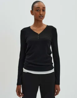Hot Longsleeve KINOLA Regular aus dezenter Rippstruktur Basics|Shirts