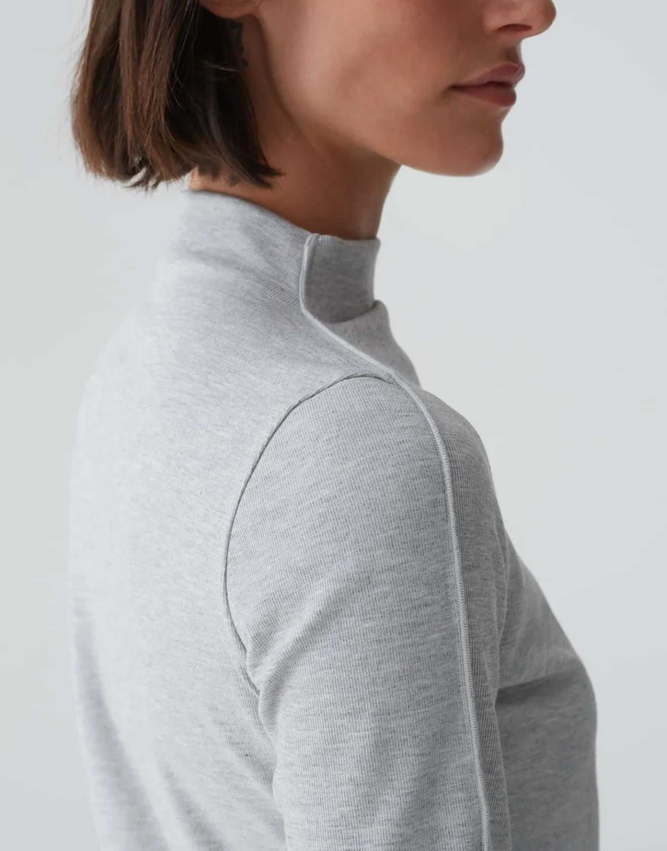 Discount Longsleeve SALIMAS Slim aus feinem Ripp-Jersey Shirts