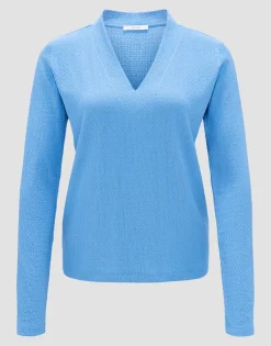 Outlet Longsleeve SIWENA Slim aus strukturiertem Jersey Shirts