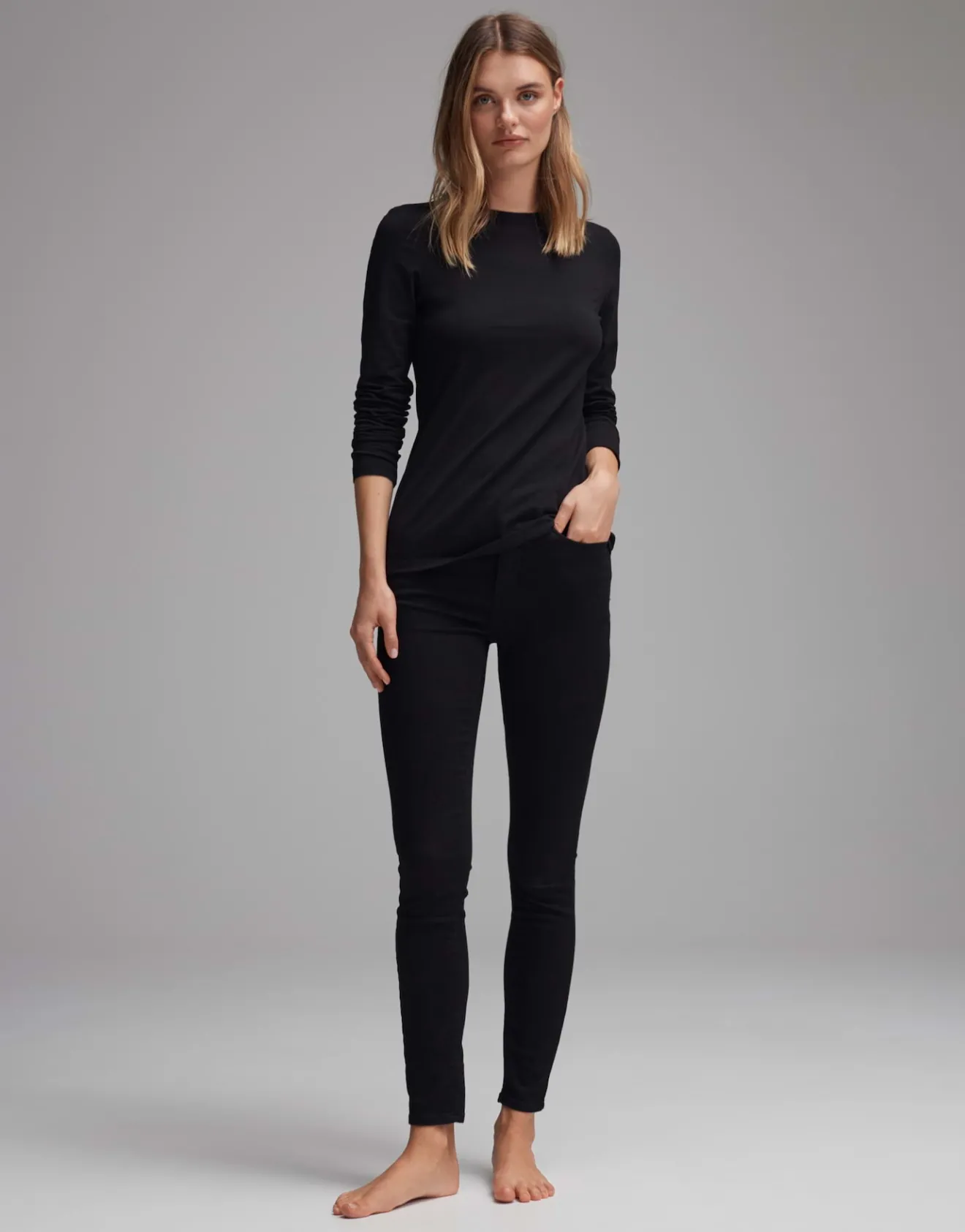 Clearance Longsleeve SMILLA Slim aus Jersey Basics|Shirts