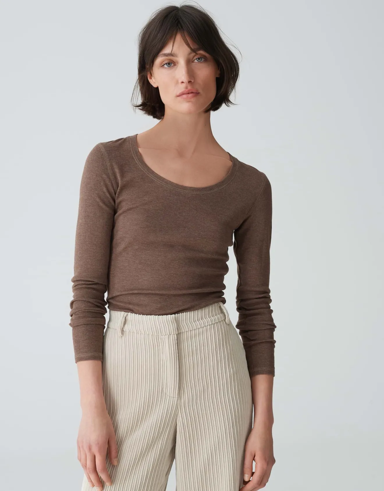 Fashion Longsleeve SORANA Slim aus BCI Cotton Mix Basics|Shirts
