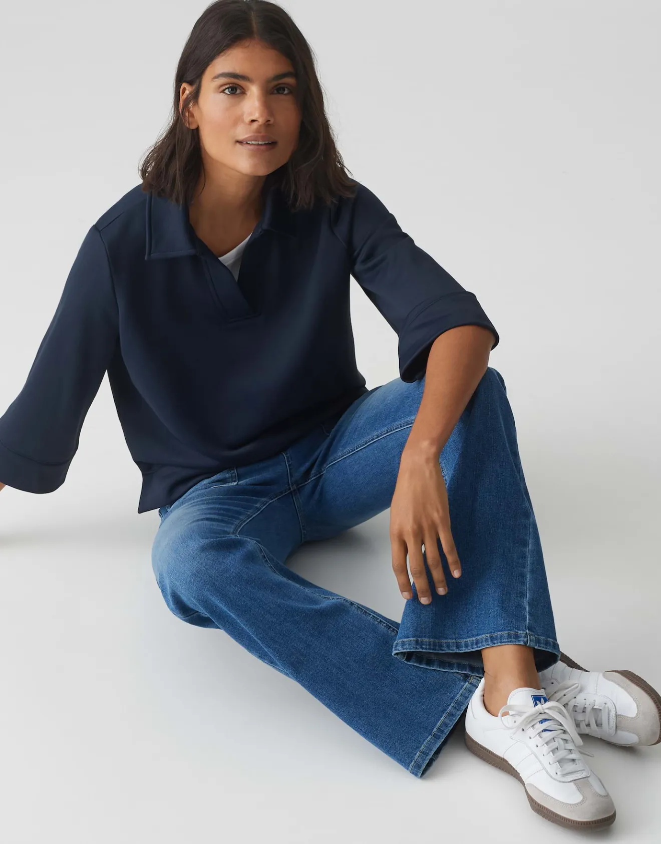 Sale Poloshirt GONUT Regular aus Baumwoll Mix Sweat