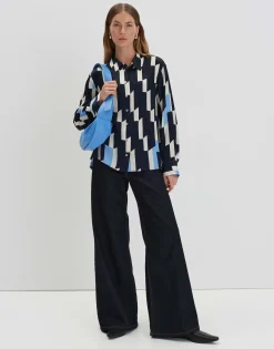 Cheap Printbluse ZINNOVA Loose in Satin Optik Blusen
