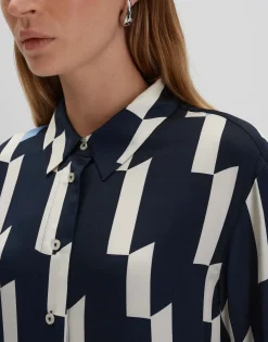 Cheap Printbluse ZINNOVA Loose in Satin Optik Blusen