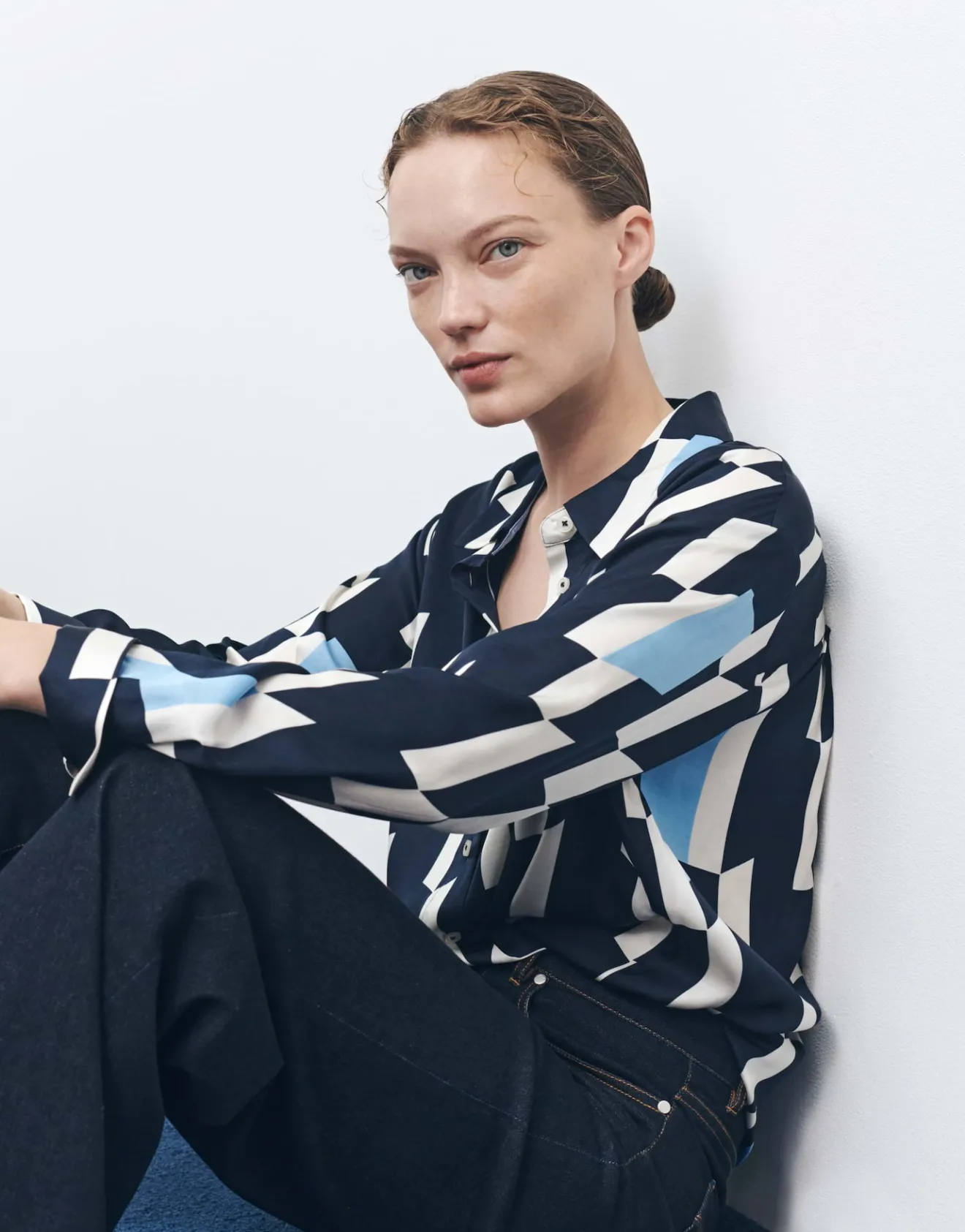 Cheap Printbluse ZINNOVA Loose in Satin Optik Blusen