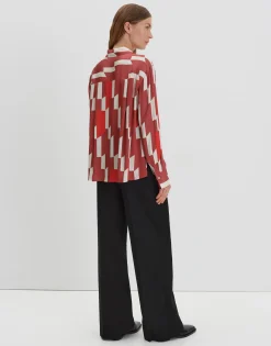 Fashion Printbluse ZINNOVA Loose in Satin Optik Blusen