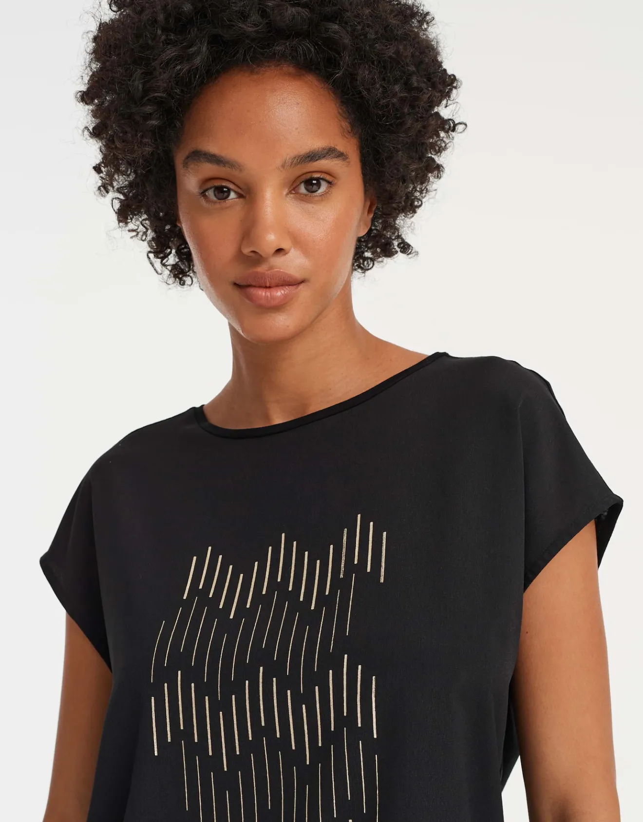 Clearance Printshirt SETRO PRINT Regular aus fließendem Material Mix Shirts