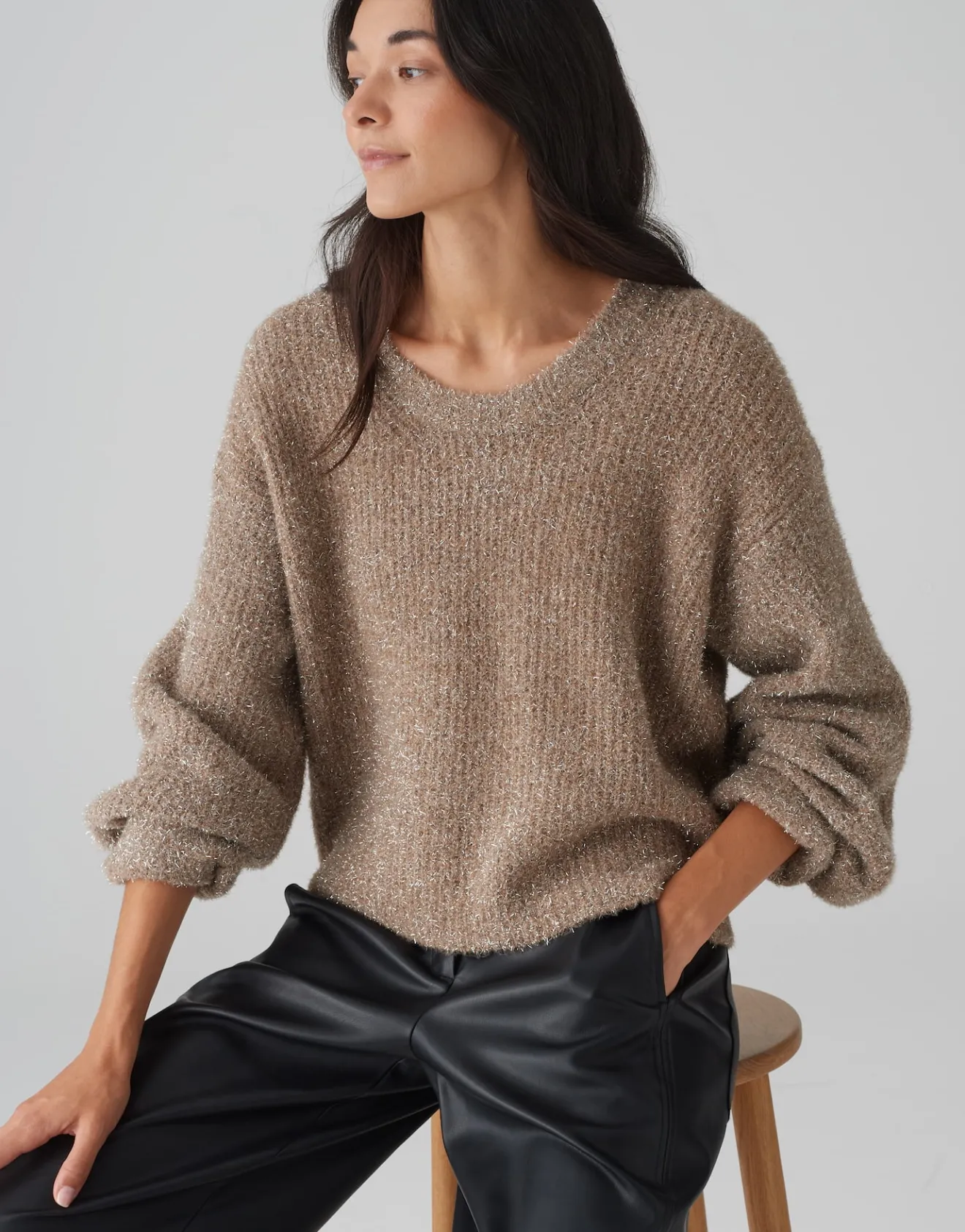 Hot Pullover PILMMA Loose mit flauschiger Textur Strick