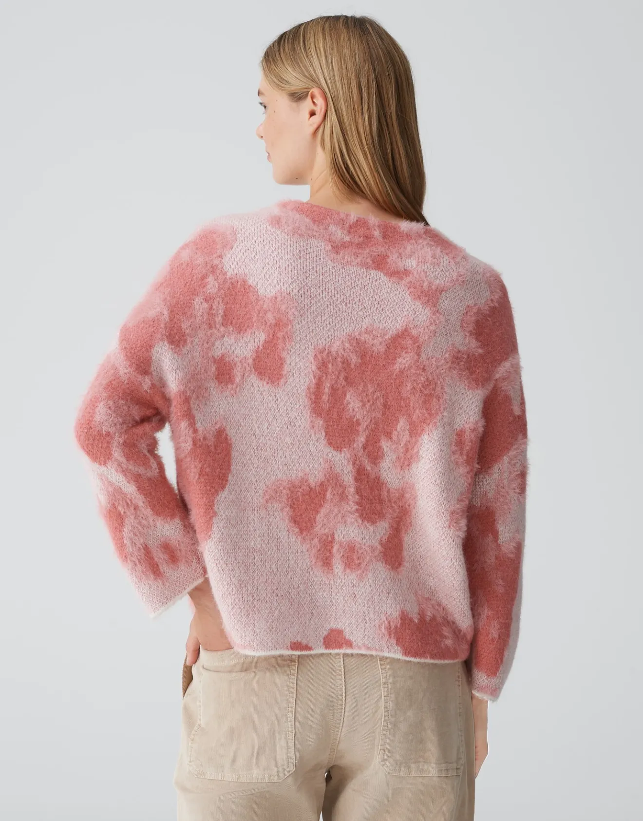 Fashion Pullover PLUMI Loose aus flauschigem Jaquard Strick Strick