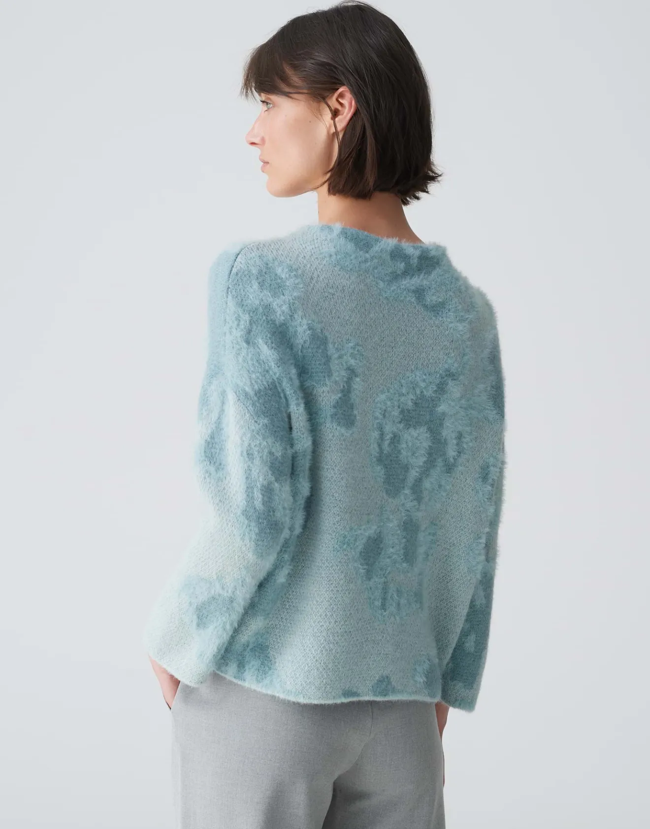 New Pullover PLUMI Loose aus flauschigem Jaquard Strick Strick
