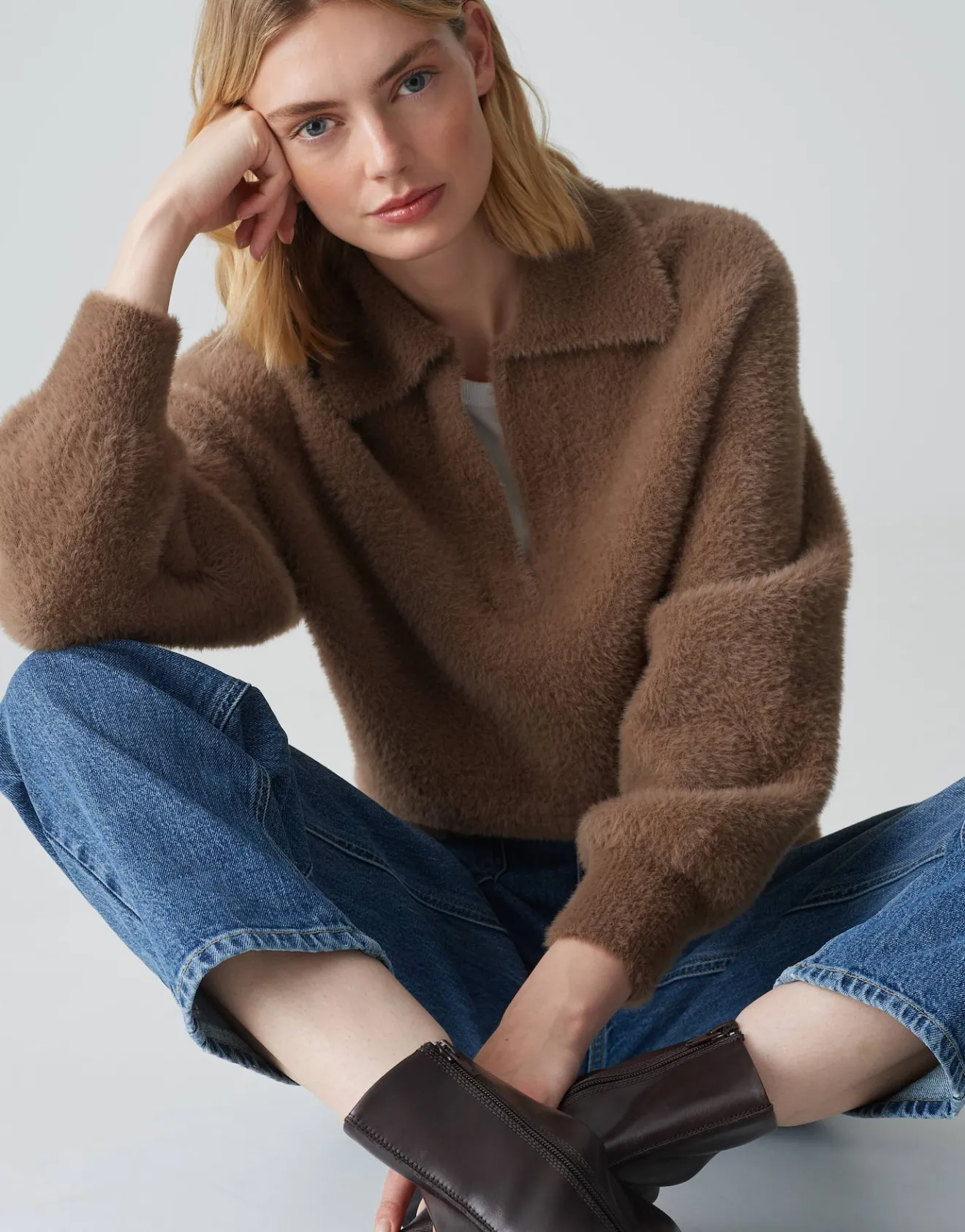 New Pullover POSSON Loose mit flauschiger Textur Strick