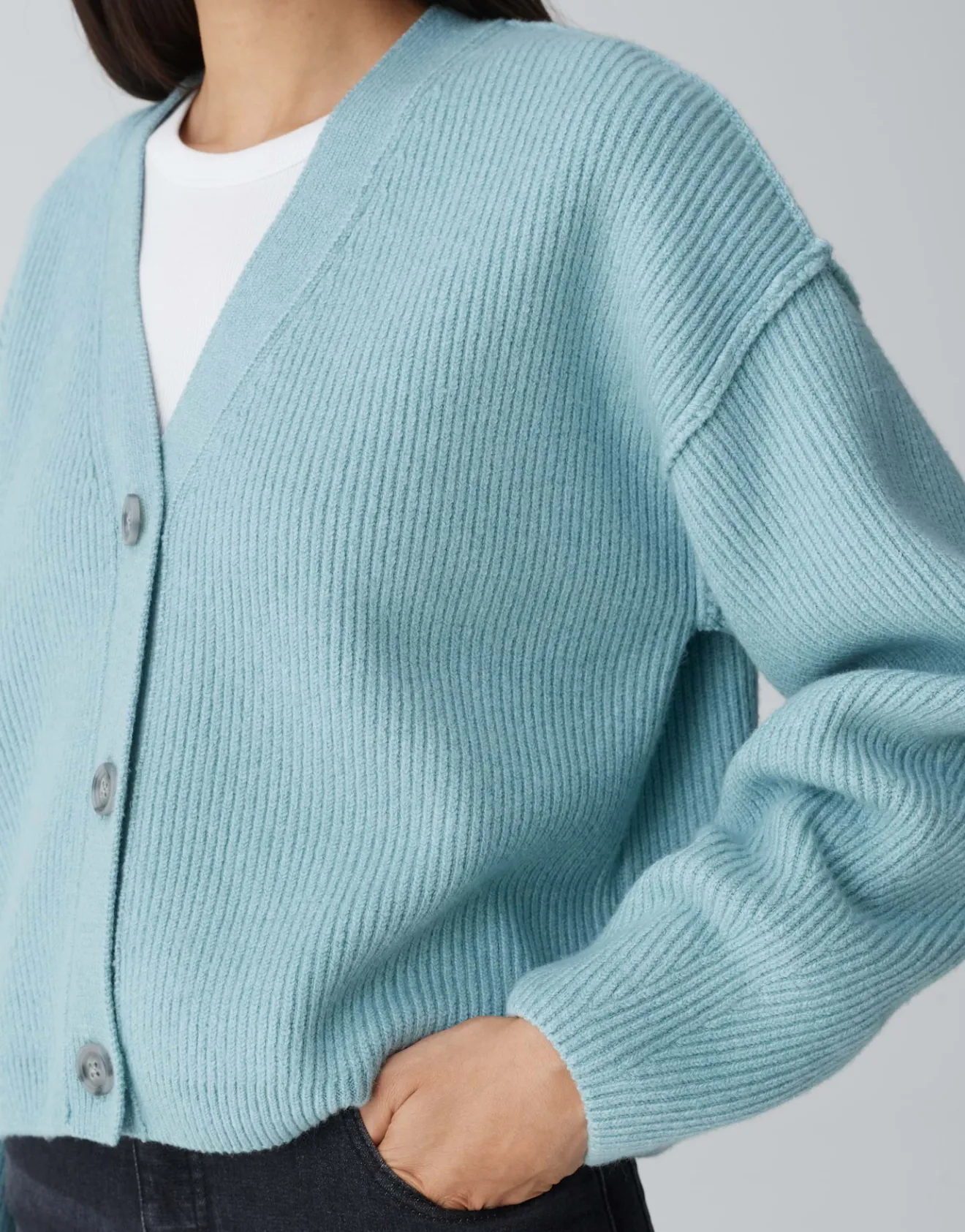 Flash Sale Ripp-Cardigan DAUTUMA Loose mit Wolle Strick
