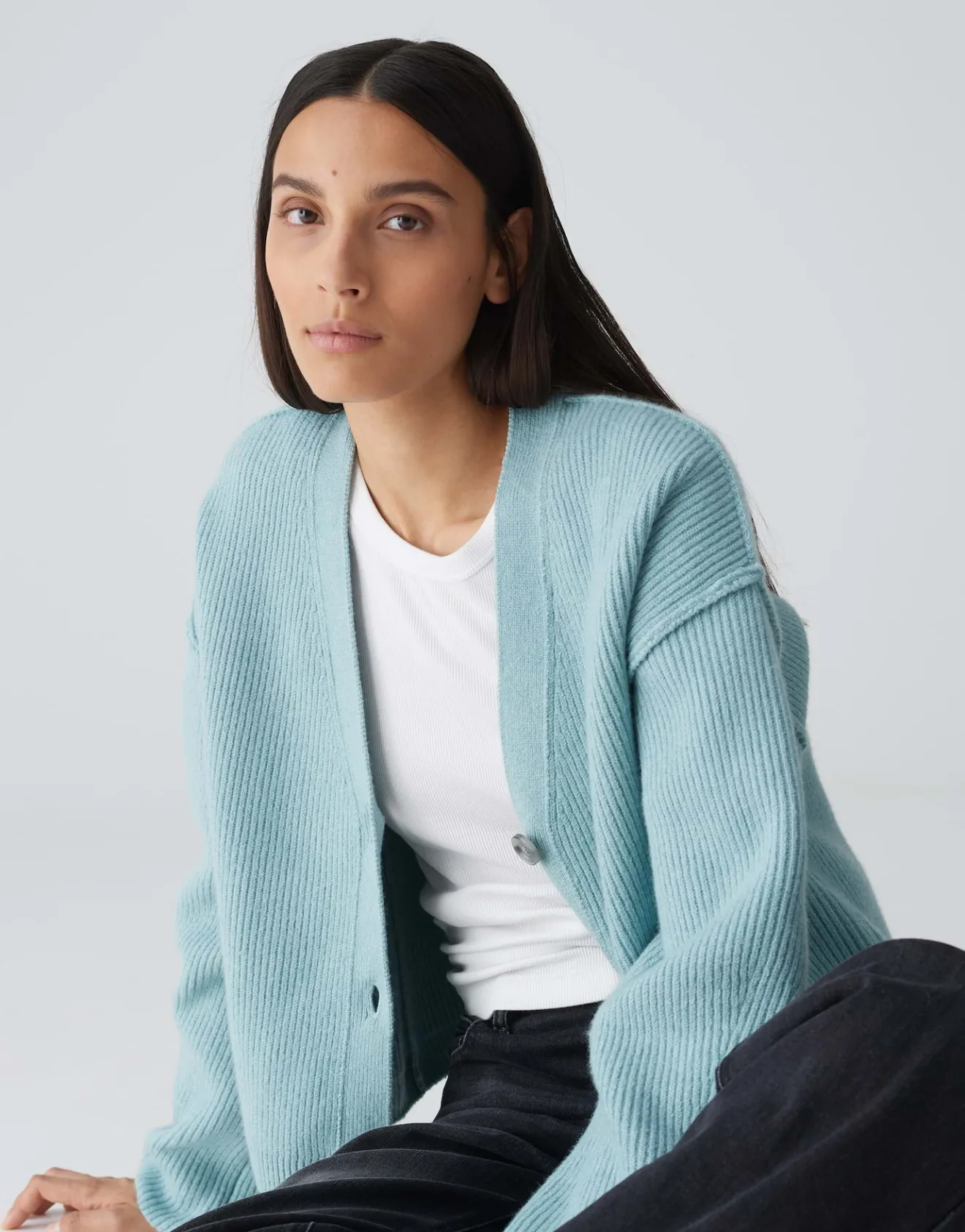 Flash Sale Ripp-Cardigan DAUTUMA Loose mit Wolle Strick
