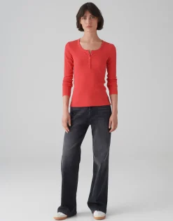 Discount Rippshirt SENLEY Slim aus nachhaltigem Baumwoll Mix Shirts
