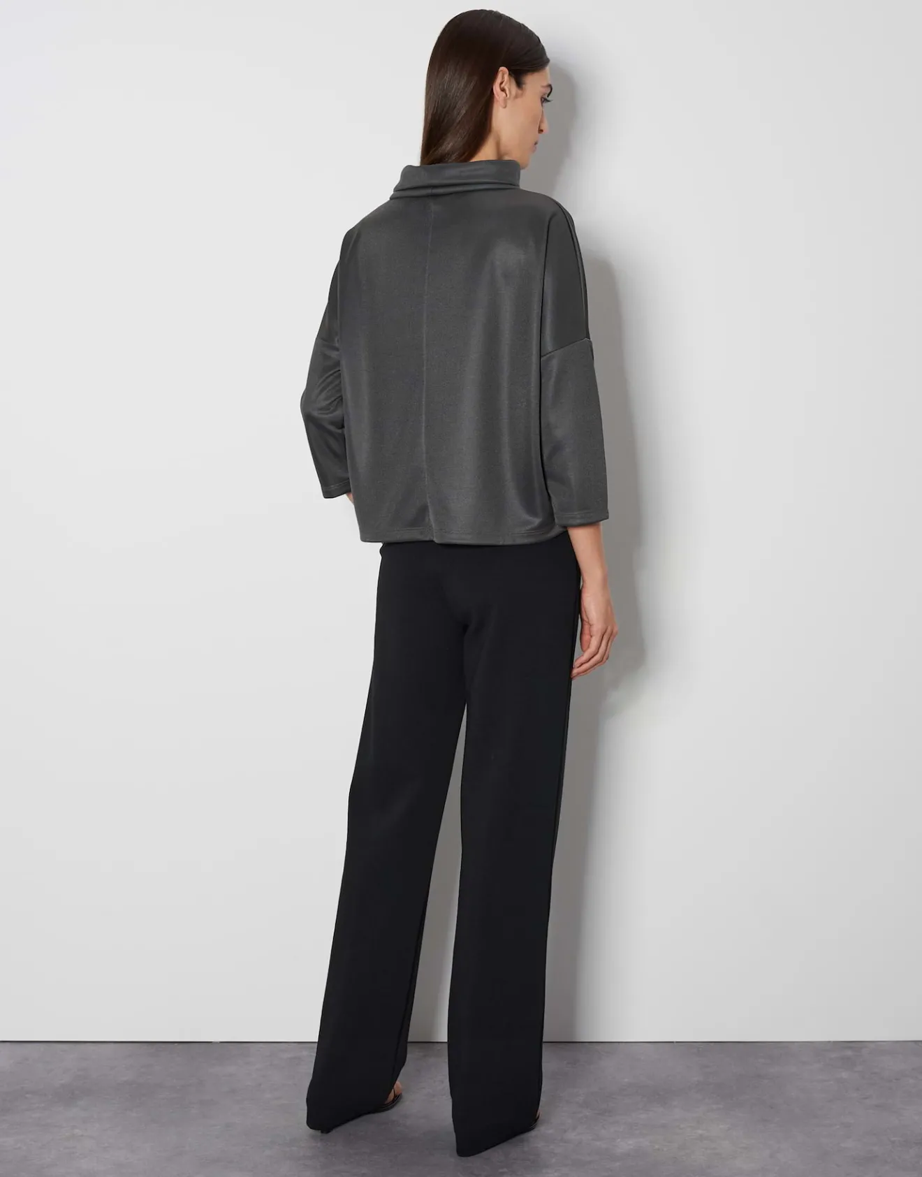 Cheap Rollkragenshirt KARITA Loose aus schimmerndem Piqué Stoff Shirts