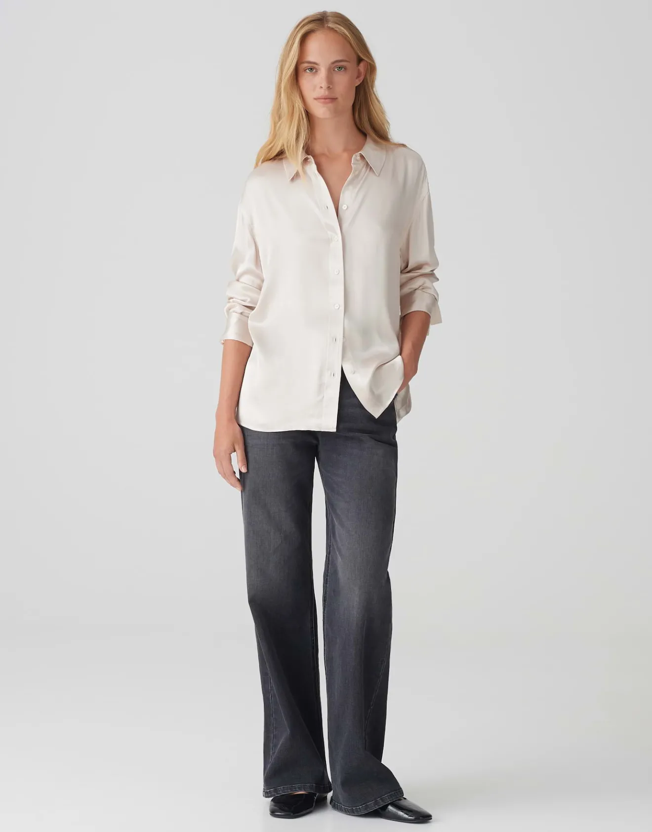 Cheap Satinbluse FENZY Loose aus fließender Viskose Blusen