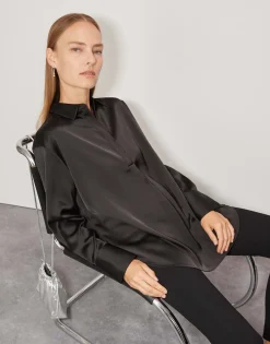 Fashion Satinbluse ZANZA Loose im Oversize Stil Blusen