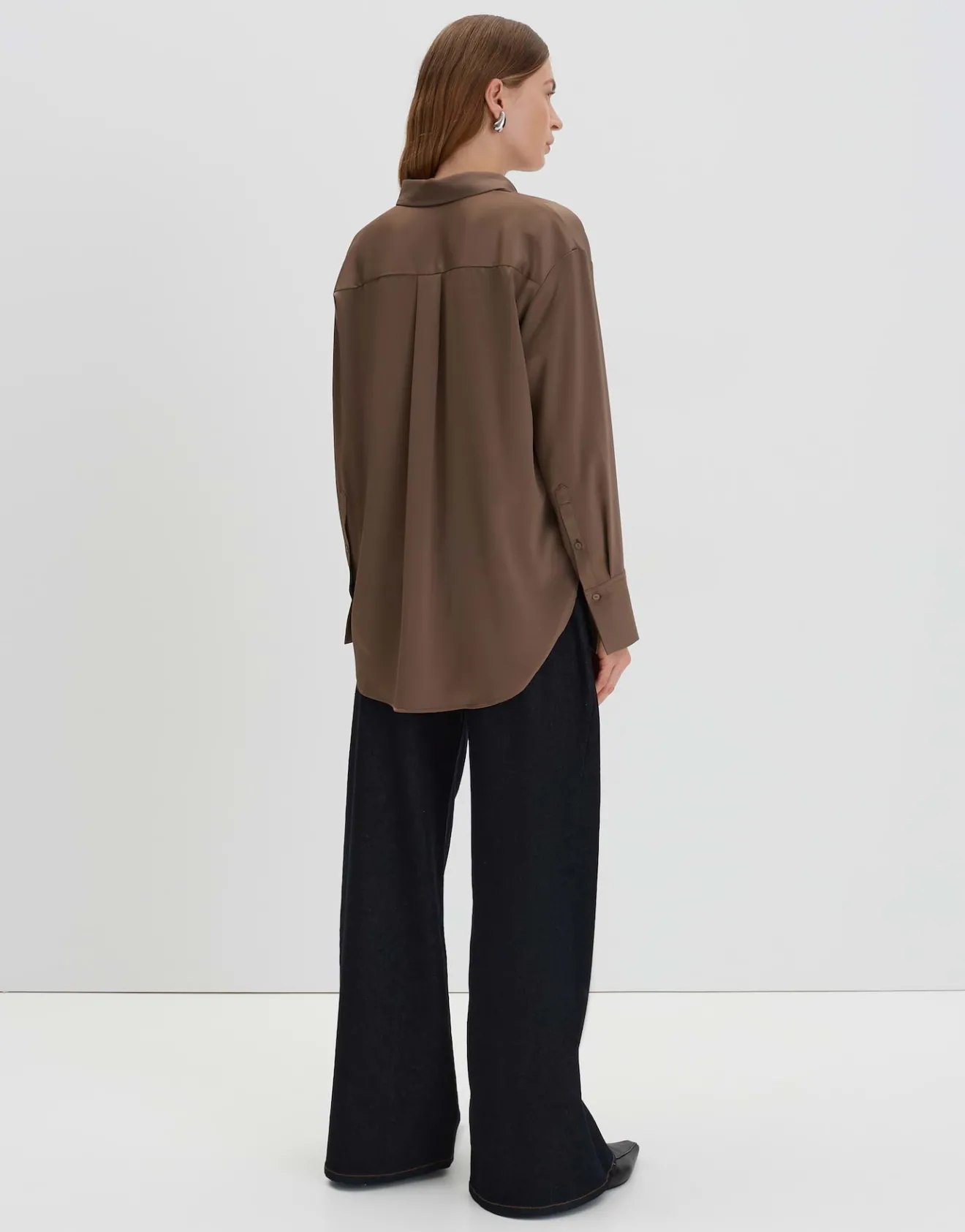 Online Satinbluse ZANZA Loose im Oversize Stil Blusen