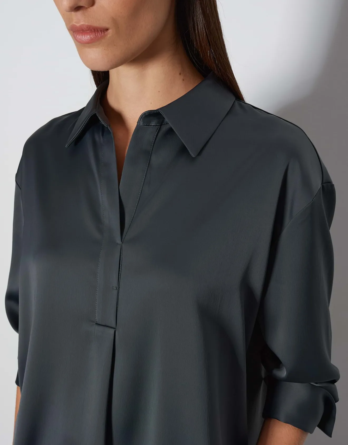 Cheap Satinbluse ZANZA Loose im Oversize Stil Blusen