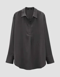 Cheap Satinbluse ZANZA Loose im Oversize Stil Blusen
