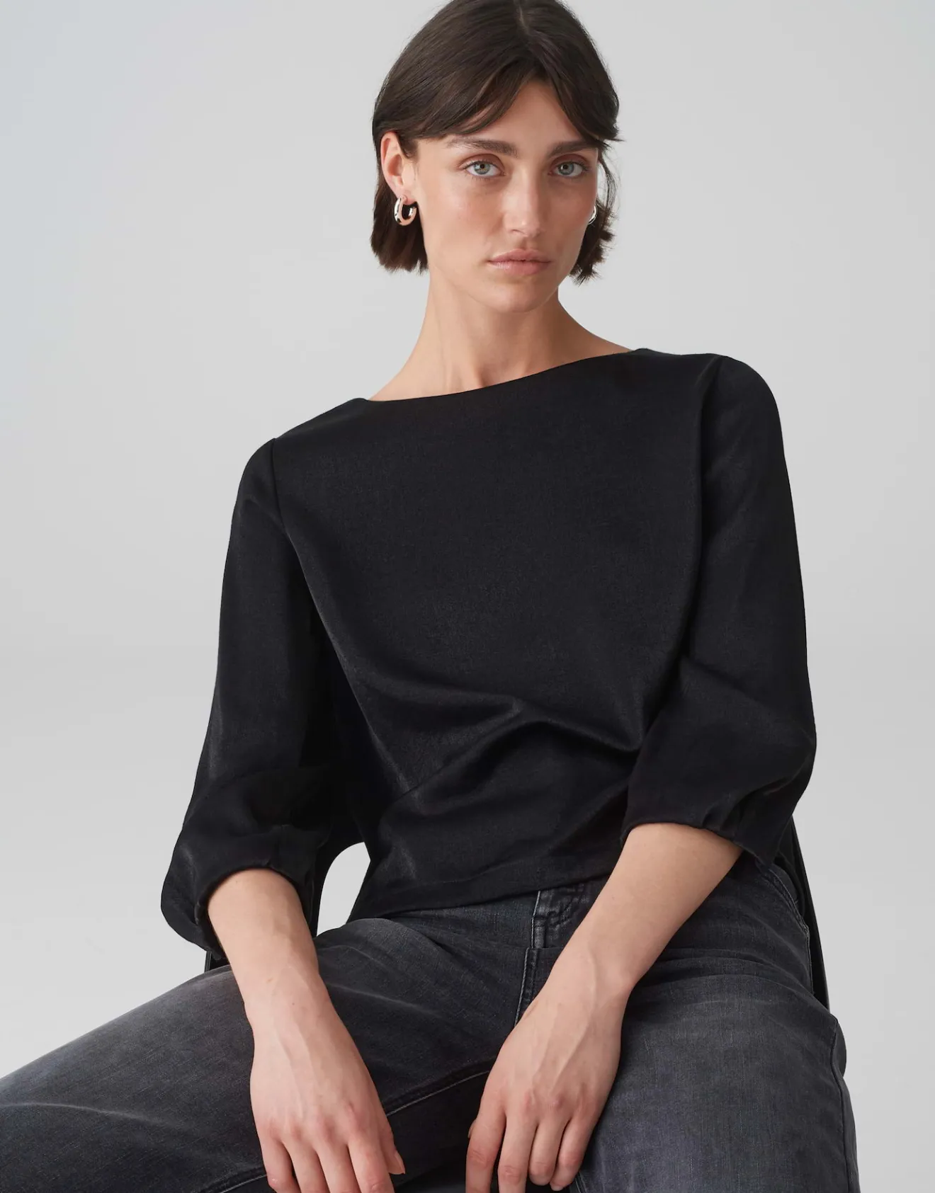 Best Sale Shirtbluse FLIXI Boxy Fit aus schimmerndem Viskose Mix Blusen