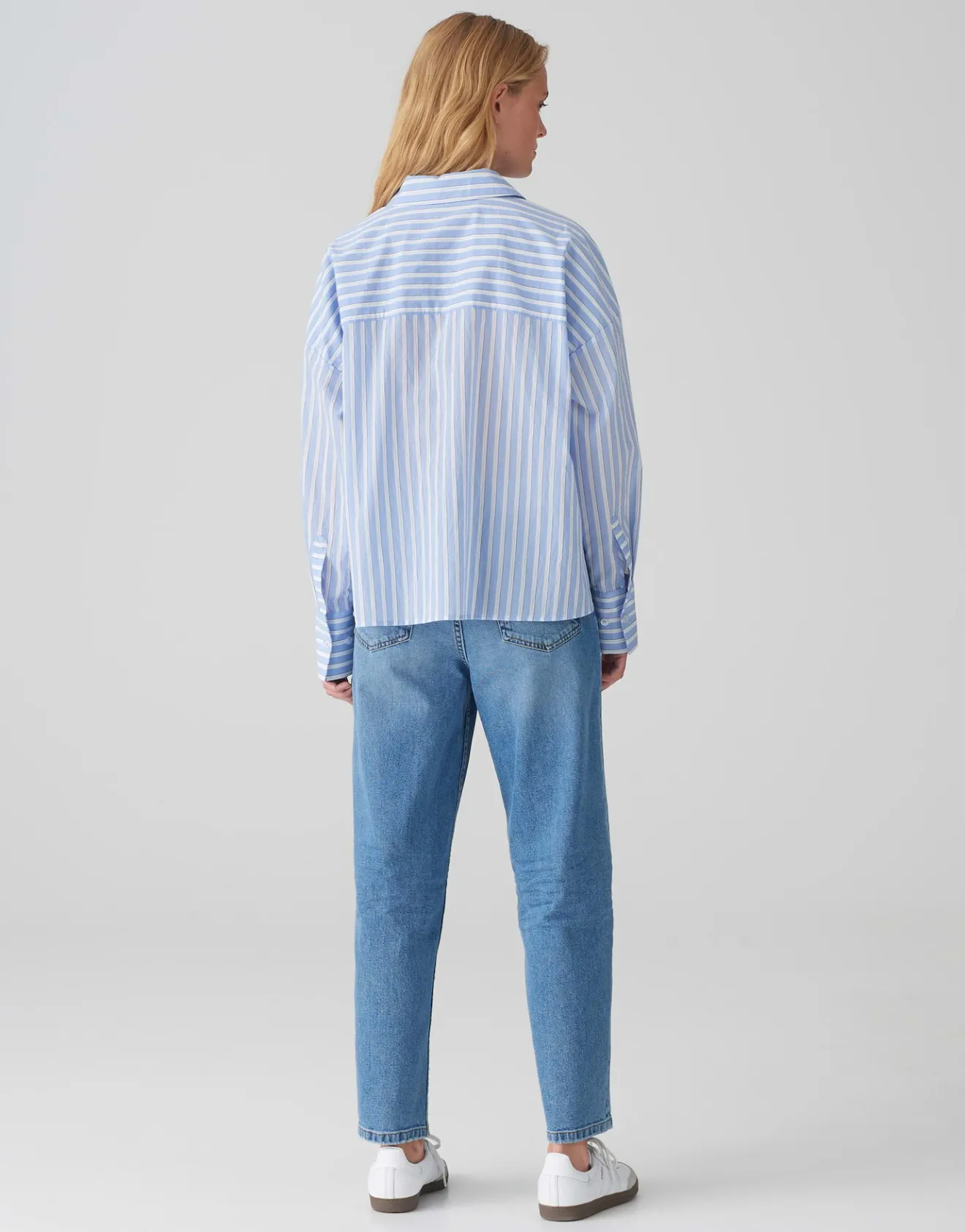Clearance Streifenbluse FOKIA Loose aus leichtem Baumwoll Mix Blusen