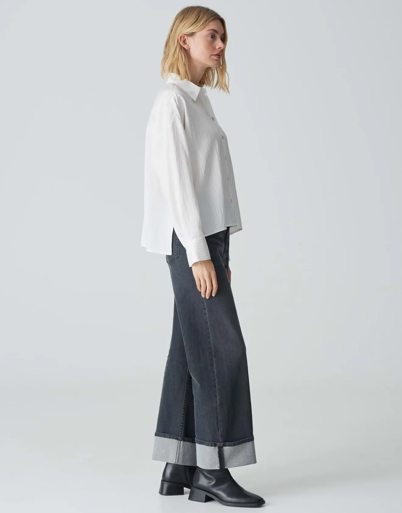 Cheap Streifenbluse FREDI Boxy Fit aus Modal Mix Blusen