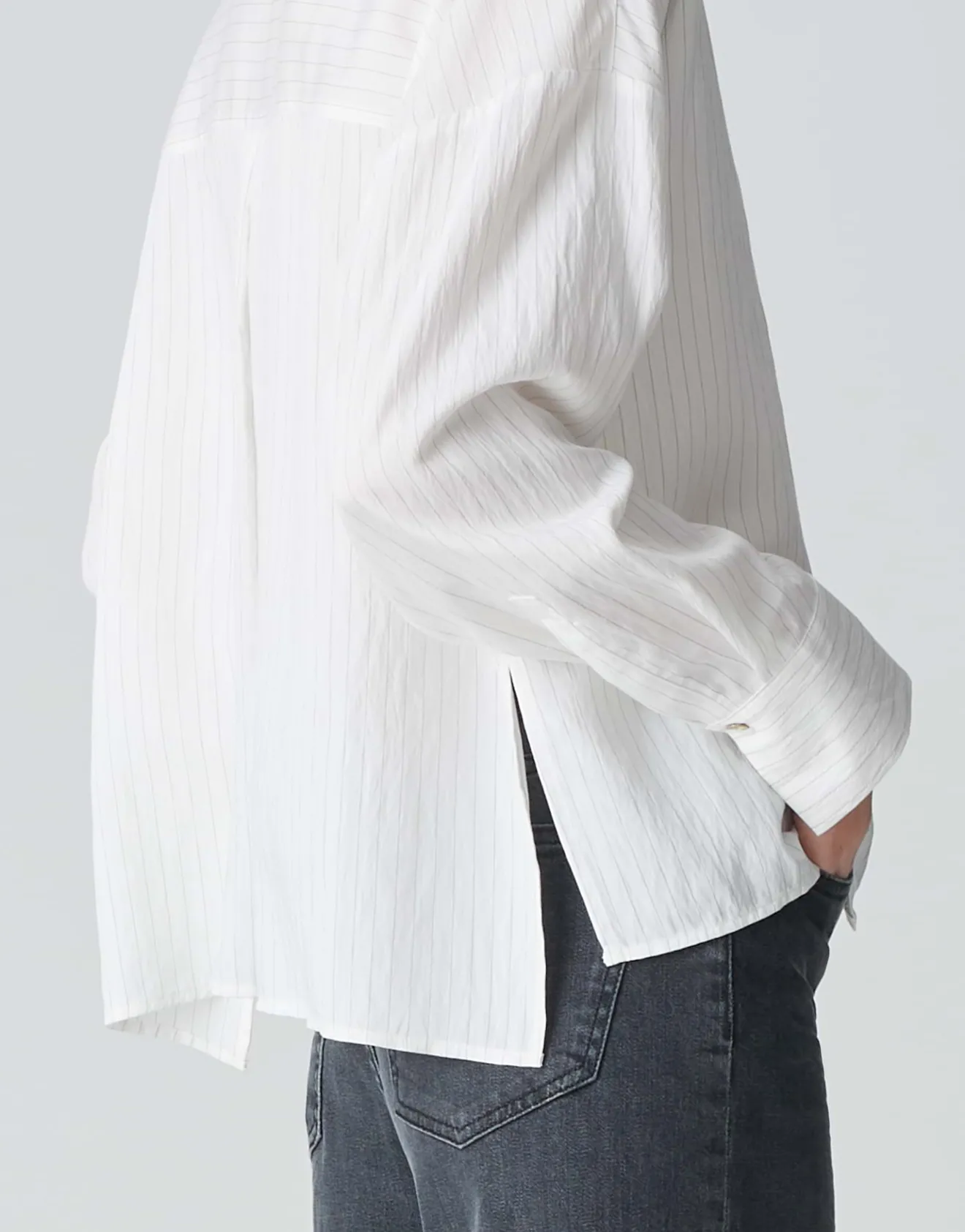 Cheap Streifenbluse FREDI Boxy Fit aus Modal Mix Blusen