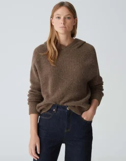 Best Sale Strick Hoodie POODY Loose mit Alpaka Strick