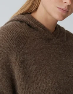 Best Sale Strick Hoodie POODY Loose mit Alpaka Strick