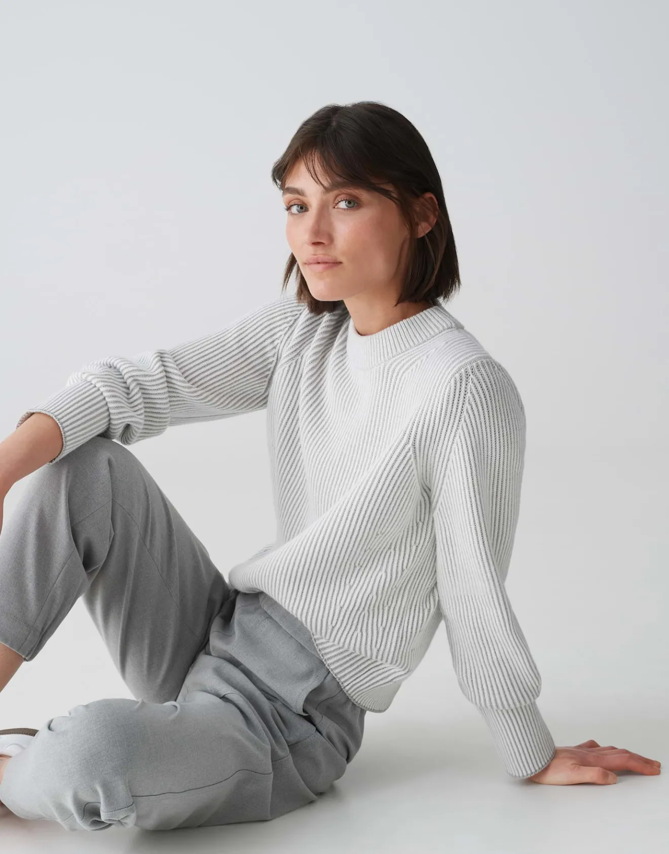Sale Strickpullover PADOLLO Regular aus Baumwoll Mix Strick