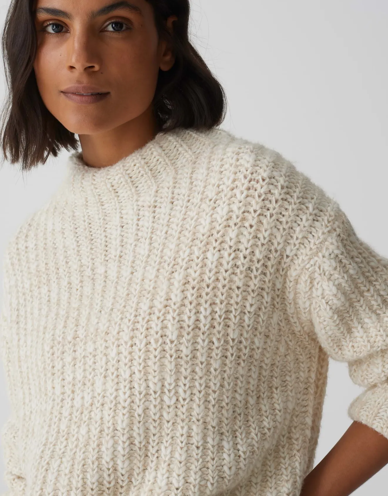 Best Strickpullover PERKE Boxy Fit in Mélange Optik Strick