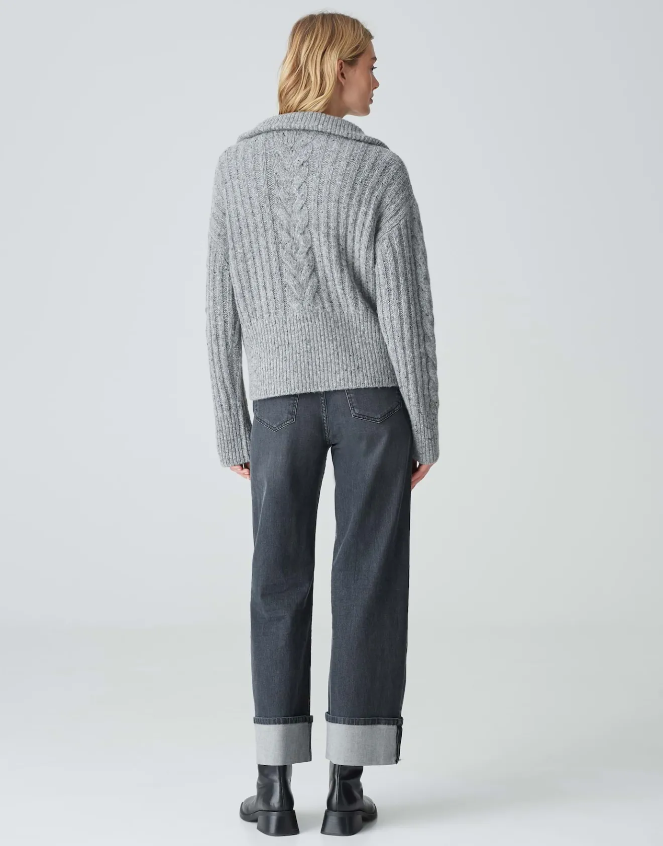 Online Strickpullover POPFY Loose aus Woll Mix Strick