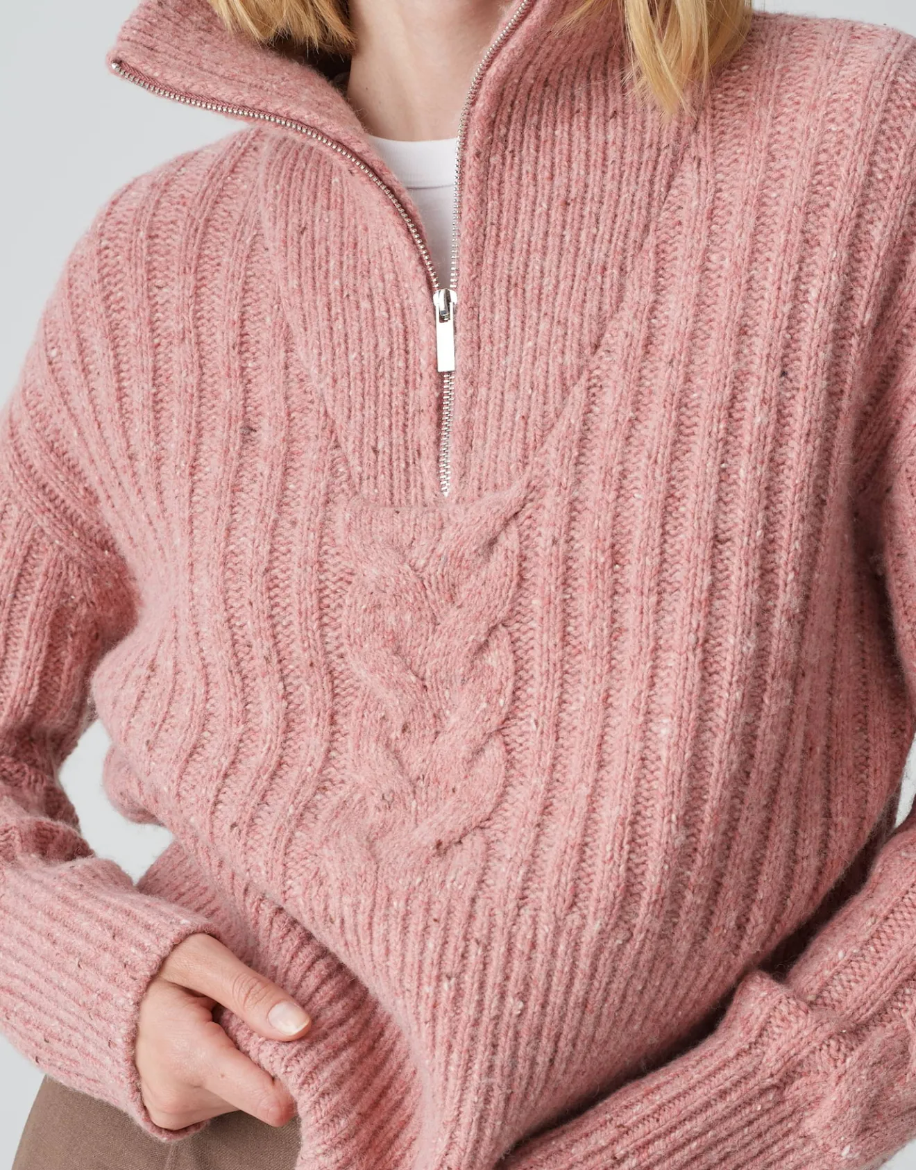 Cheap Strickpullover POPFY Loose aus Woll Mix Strick