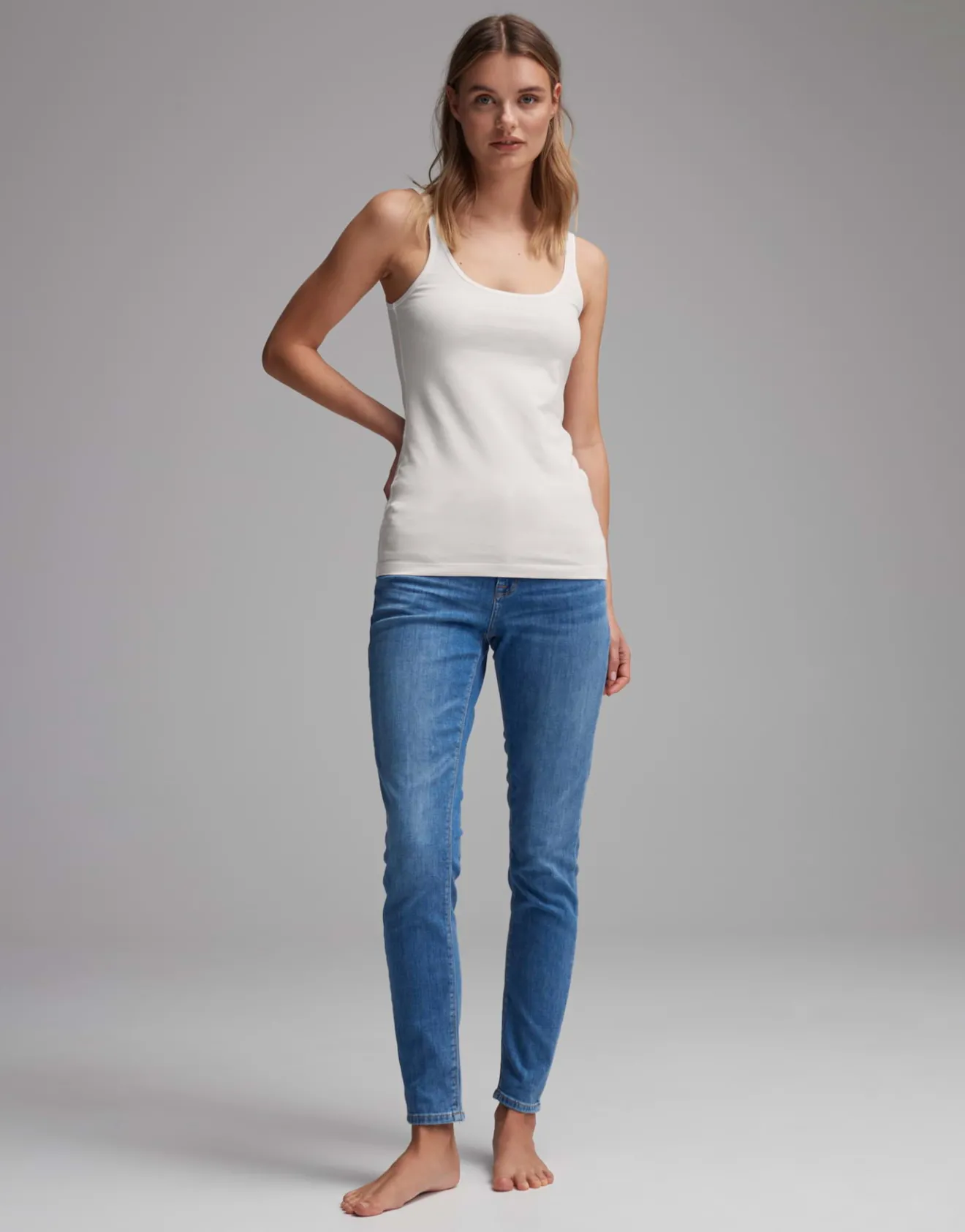 Shop Trägertop INA Slim aus stretchigem BCI Cotton Mix Basics|Shirts