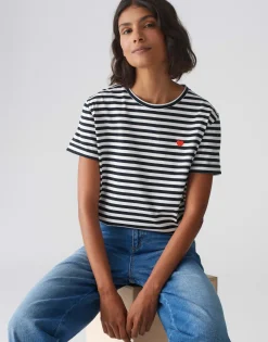 Cheap T-Shirt SERZ STRIPE Regular aus Organic Cotton Basics|Shirts