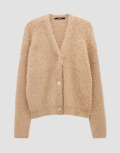 Outlet Weiche Strickjacke TANNAH Loose in Fake Fur Optik Strick
