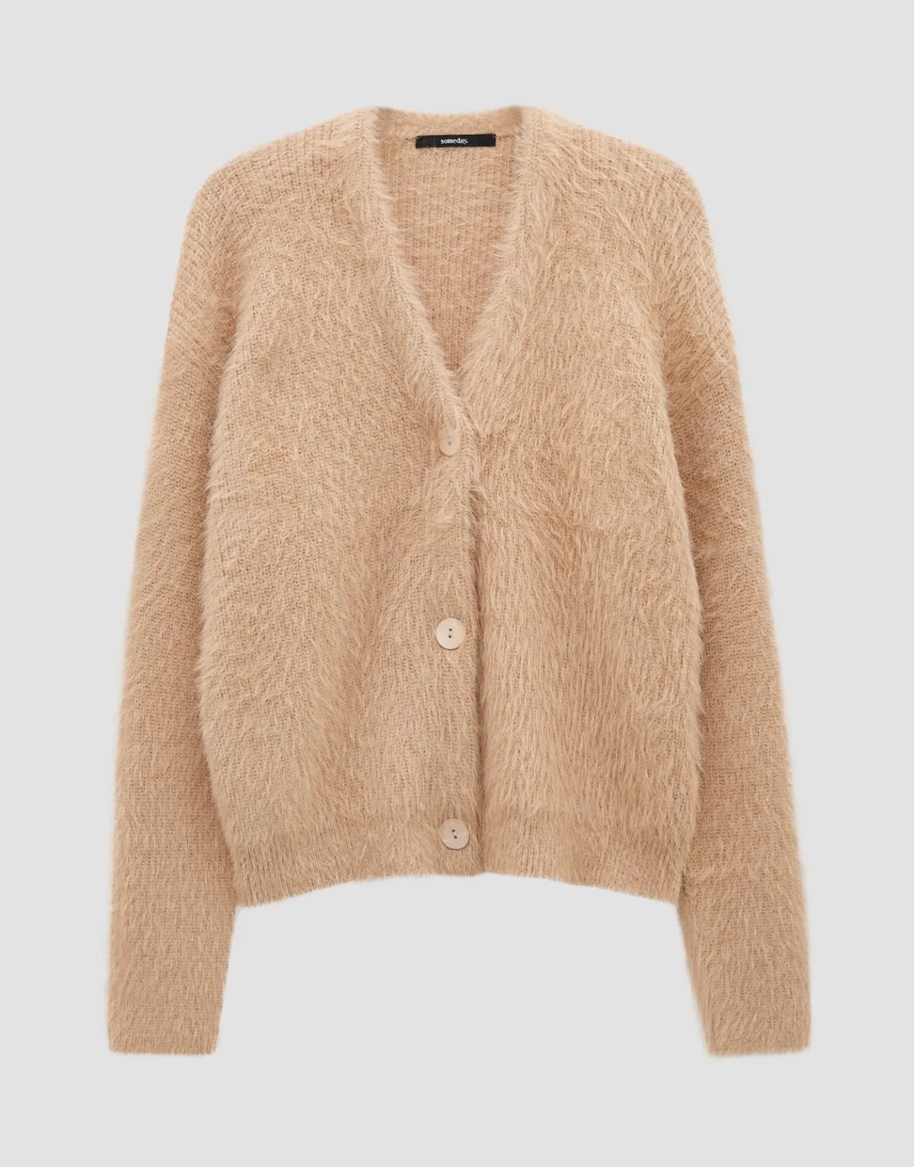 Outlet Weiche Strickjacke TANNAH Loose in Fake Fur Optik Strick