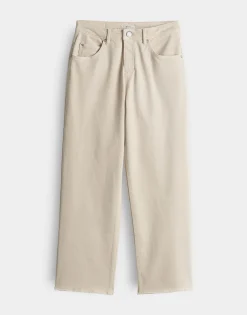 Outlet Wide Cropped Jeans MOMITO COLOR Mid Rise aus stretchigem Baumwoll Mix Jeans
